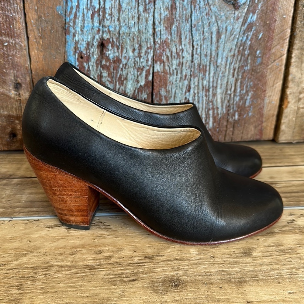 Nisolo Austin Heel Leather Boots Black Leather Size 6.5
